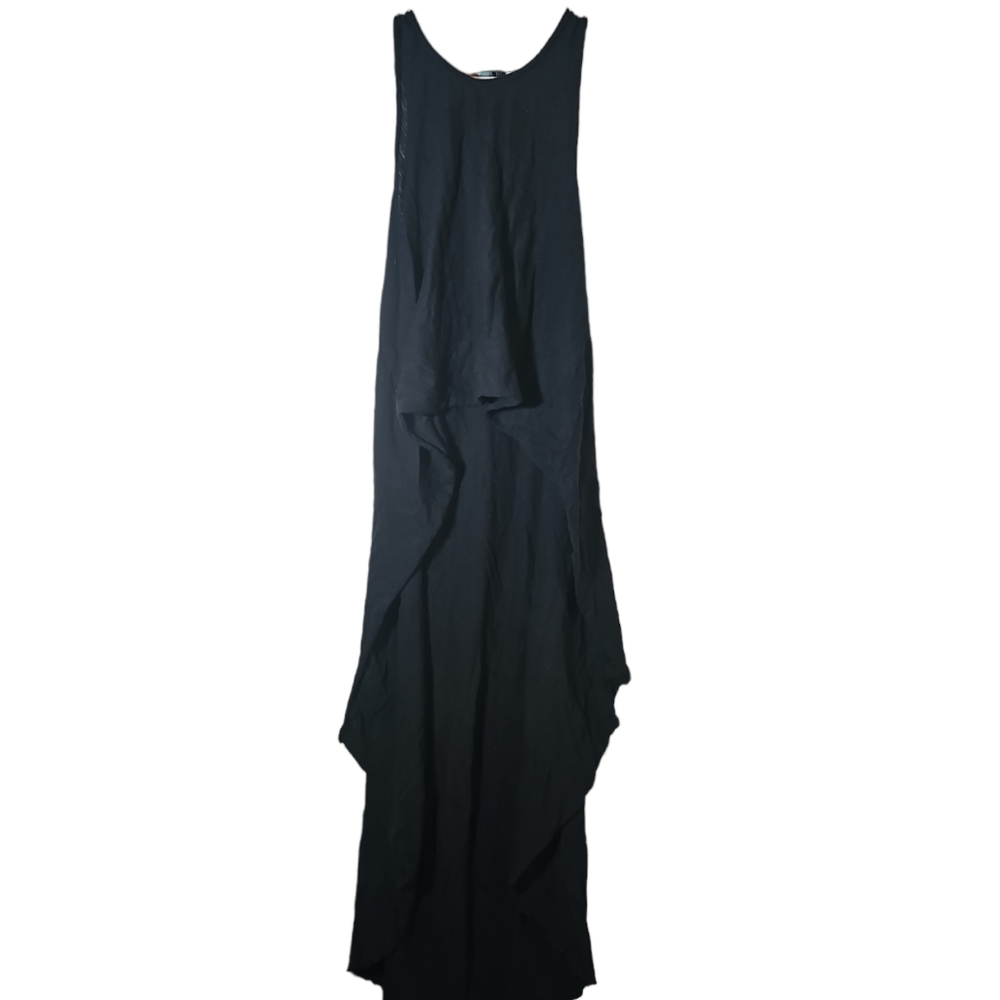 Free People FP Beach Black Swim Cover-up Dress Asymmetrical Hi/Lo Size S Black